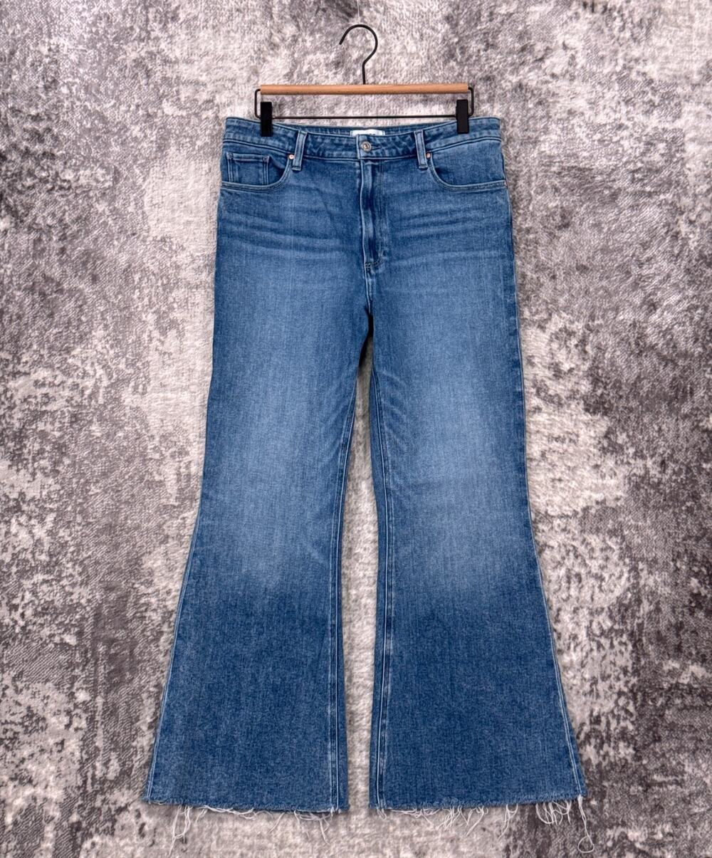 Paige Jeans 31 Womens Marlow Skimmer Flare Raw Hem Denim
